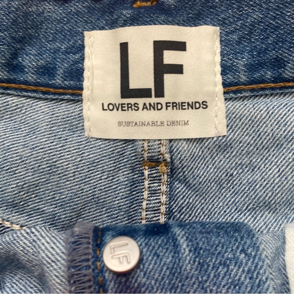Lovers + Friends Devon High Waist Denim Cutoff Shorts in Islandia NWT - Picture 5 of 9